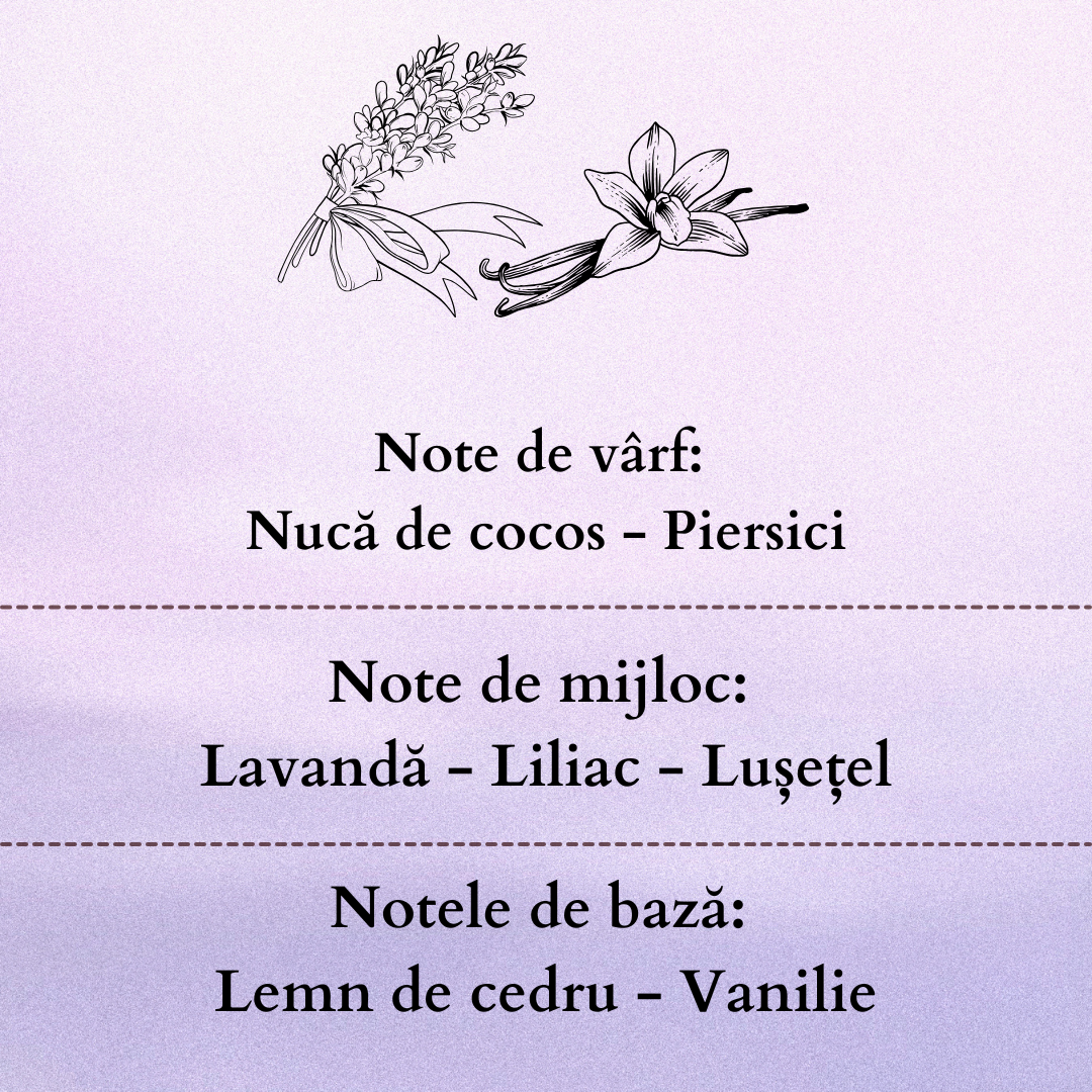 Set Cadou LAVENDER VANILLA – Lumânare Parfumată Naturală și Odorizant cu Bețișoare Premium, Intensitate Medie
