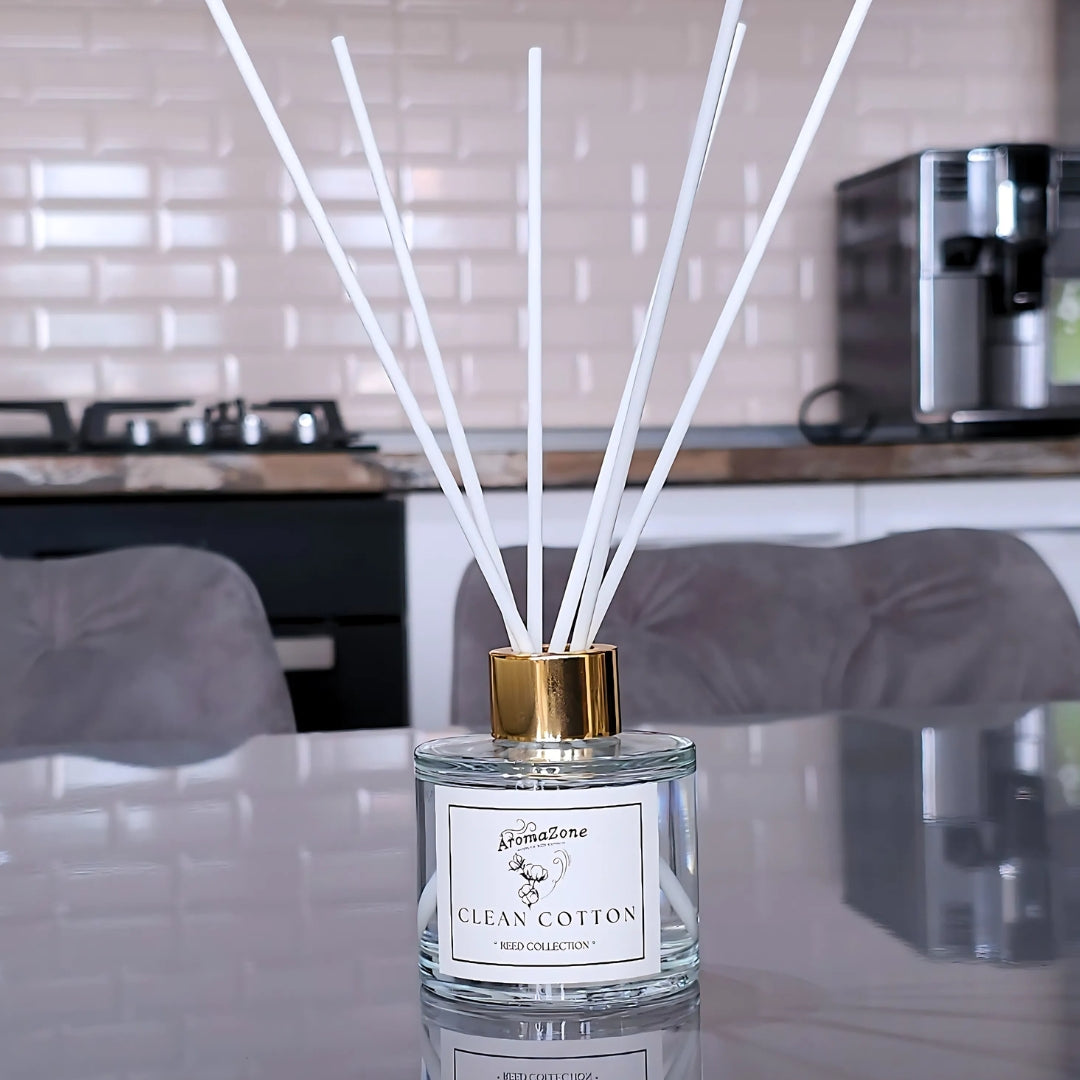 🫧CLEAN COTTON✨ Odorizant de cameră natural cu bețișoare, bază ECO-FRIENDLY, handmade - Bumbac, Iasomie, Mosc