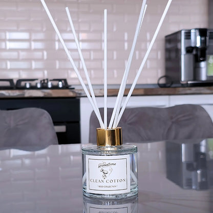 🫧CLEAN COTTON✨ Odorizant de cameră natural cu bețișoare, bază ECO-FRIENDLY, handmade - Bumbac, Iasomie, Mosc