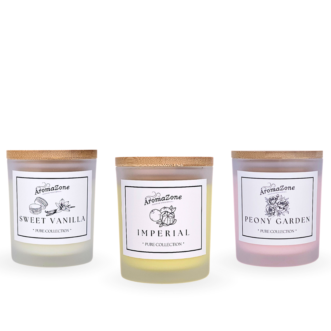 Set 3 X Lumânări parfumate decorative, ceară naturală handmade